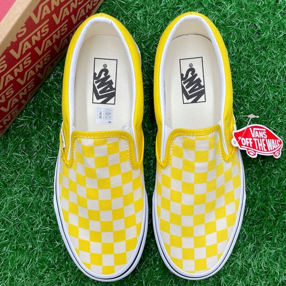 Vans Shoes - Vans Classic Slip On Checkerboard Yellow